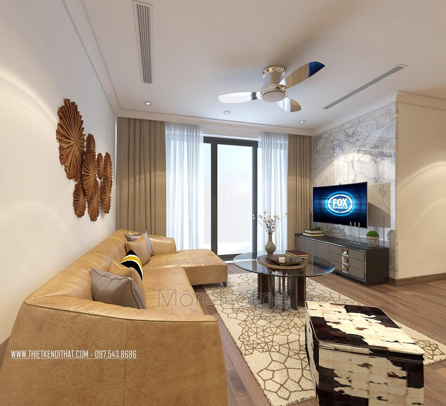 Thiết kế nội thất phòng khách chung cư Gardenia Mỹ Đình Nam Từ Liêm Hà Nội